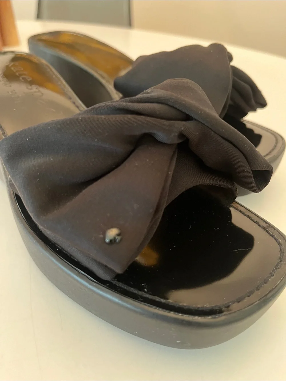 Kate Spade Bikini Bow Platform Sandals, black, size 8